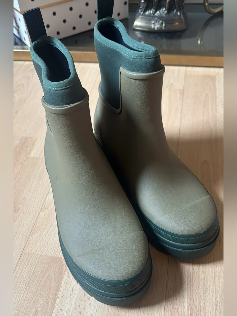 Merry-People Tully Ankle Rain Boot Khaki Green size 39